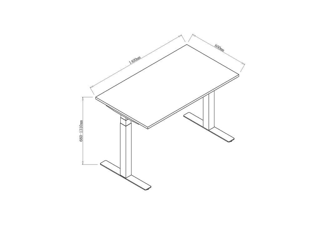 Air Height Adjustable Black Series Desk with Cable Ports