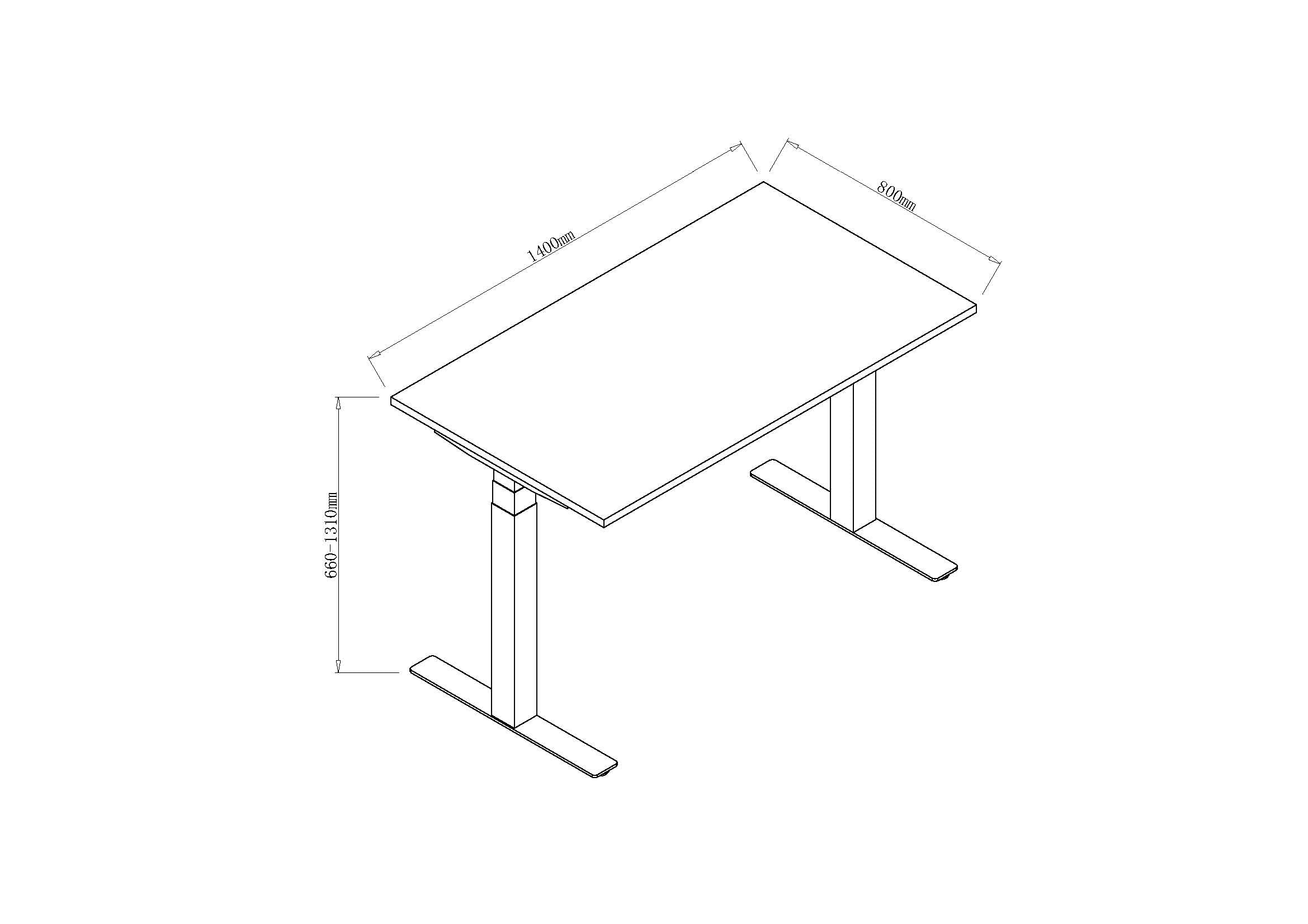 Air Height Adjustable Black Series Desk with Cable Ports