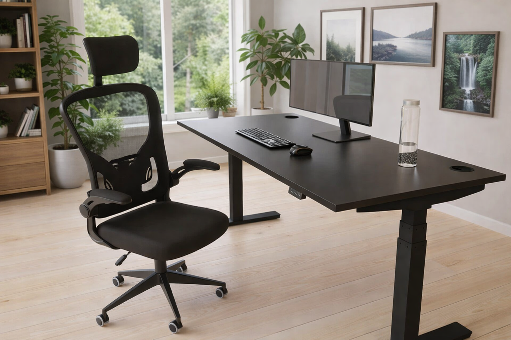 Air Height Adjustable Black Series Desk with Cable Ports